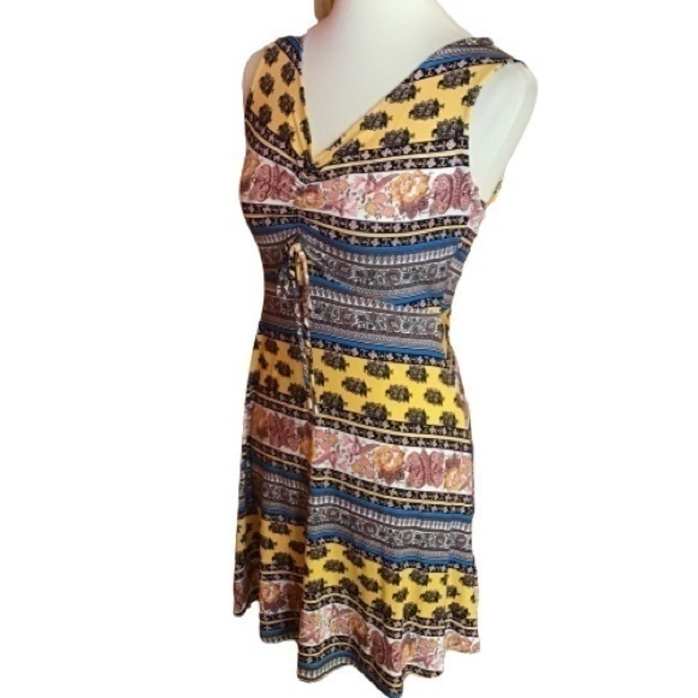 Lily Rose Bright sexy striped hippie chic mini dress